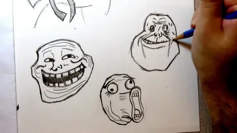 How to draw Troll Faces and more ... - YouTube