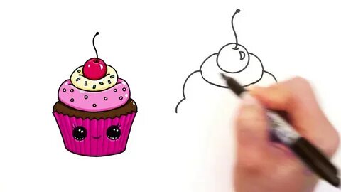 Cupcake Draw So Cute Food Cake.