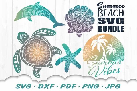 Summer Beach Vibes Mandala SVG DXF Cut Files Bundle