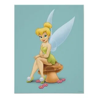Tinker Bell Sitting on Mushroom Poster - Custom Fan Art