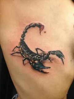 Tatouage 3D scorpion sur les côtes Scorpion tattoo, Neck tat