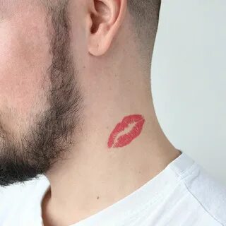 Lips Kiss Mark set of 2 Temporary Tattoo / Realistic Etsy