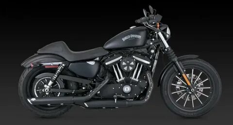 Black 3" Slip-On Exhaust Mufflers for 2014-2017 Harley Sport