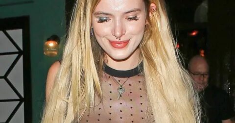 Bella Thorne frees the nipple (piercing) in totally sheer to