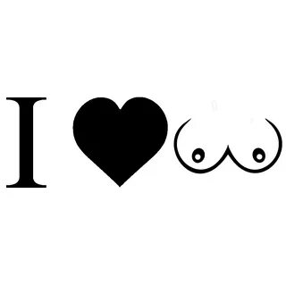 I Love Boobs Vinyl Sticker Car Decal