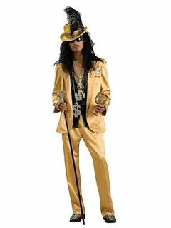 Mens Leopard Black Pimp Gangster 70s 80s Fancy Dress Costume