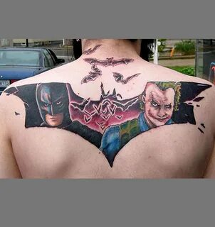 Dark knight batman n joker tattoo on back - Tattoos Book - 6