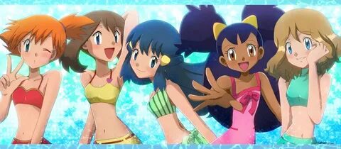 Five Pokemon Female Trainers in Swimsuits Courtesy of 'n@d. 