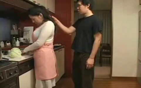 Asian mom fingerd by son in kitchen and squirt