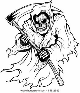 Reaper Grim Vector Drawing Line Coloring Pages Reapers Shutt