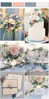 Sweet Dusty Blue and Peach wedding colors inspired by Panton