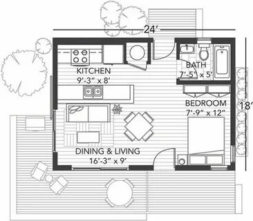 here is the floor plan for the origin 24 house from bluhomes