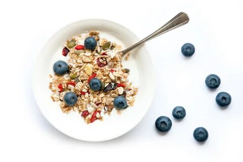 Free photo: Yogurt with granola and blueberries - Berry, Rip