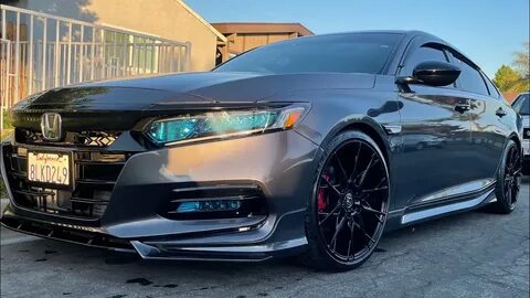 10th gen Accord front lip spoiler and side skits install 201