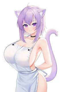 Anime neko girl big boobs milk coming out