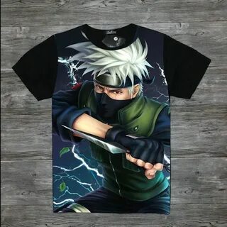 Naruto Uchiha Sasuke T-Shirt Black Fashion Anime Full Print 