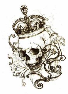 Crown tattoo design, Skull, Skull tattoos
