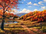 Love this fall scene. Peinture paysage, Art d'automne, Grand