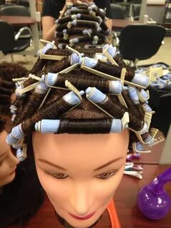 Perm - Brick wind Perm, Permed hairstyles, Hair rollers
