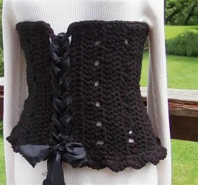 Winter Crocheted, Boned Corset AnniesWearableArt-Mary Ann Ka