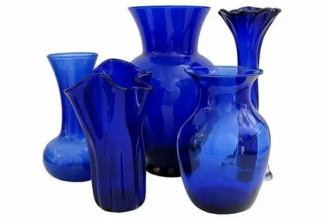Cobalt Glass Vases Blue glassware, Cobalt glass, Colored gla