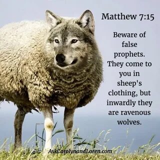 Matthew 7:15 "Beware of false prophets. They come to you in 