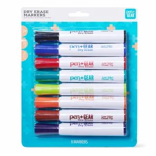 Pen + Gear Low Odor Dry Erase Markers, Chisel Tip, Assorted,