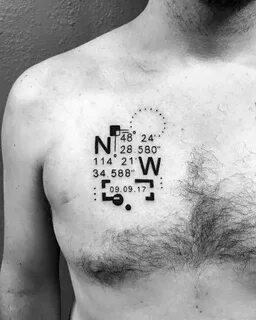 50 Coordinate Tattoo Ideas For Men - Geographic Landmark Des