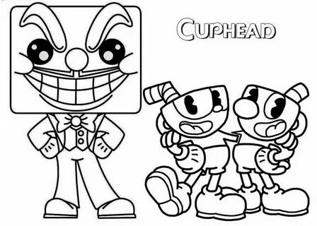 King Dice Cups and Mugman Coloring Page Coloring pages, Colo