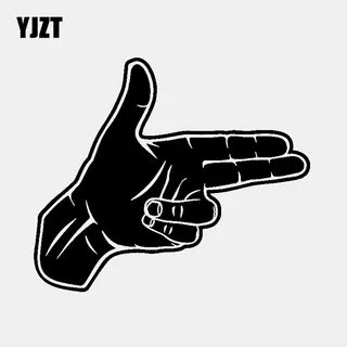 Купить YJZT 15,2 см * 12,9 см палец пистолет виниловая накле