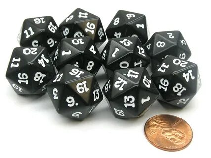 お 得 セ ッ ト Set of 10 Twenty Sided Die 19mm D20 Opaque Dice B0