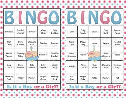 60 Baby Shower Bingo Cards Printable Party Gender Reveal Ets