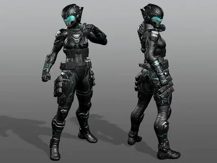 ArtStation - Sci-Fi Armored Female, AJ Trax Sci-fi armor, Co