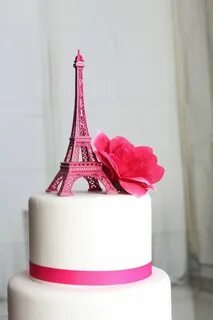 Hot Pink Paris Eiffel Tower Cake Topper Eiffel tower cake, P