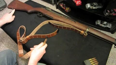 WWII US M1 GARAND RIFLE LEATHER RIFLE CARRY SLING Collectibl