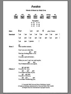 Godsmack - Awake sheet music for guitar (chords) (PDF)