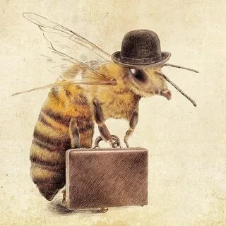 Worker Bee /eric fan illustrations Bee drawing, Bee art, Bee