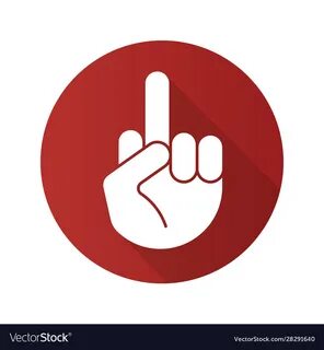Middle finger up flat design long shadow icon Vector Image