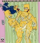 Marge Simpson and Bart Simpson Cum Cum Inside Double Penetra