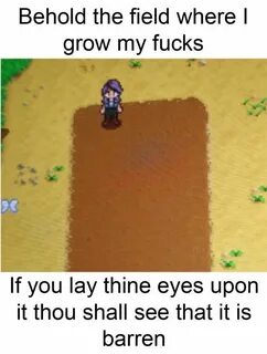 Behold the field - memes in 2020 Stardew valley, Wholesome m