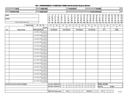 Image result for basketball scorebook sample sheet Basketbal