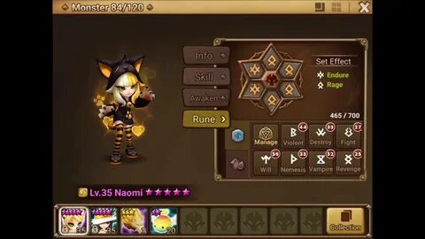 Summoners War Naomi (wind Martial Cat) post-patch test - You