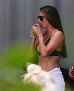 Yvette Prieto In a green bikini at a pool party with Michael