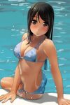 Safebooru - 1girl bikini black hair blush breasts brown eyes