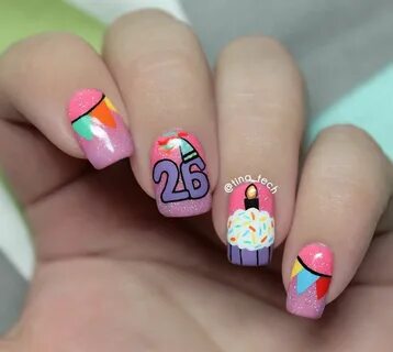 Then and Now - Birthday Nail Art (tina_tech) Uñas de cumplea