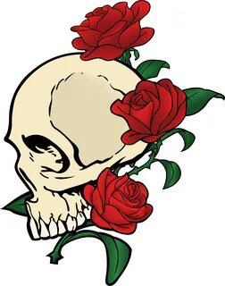 Image Courtesy Of Vecteezy - Skull And Roses Vector - (2400x
