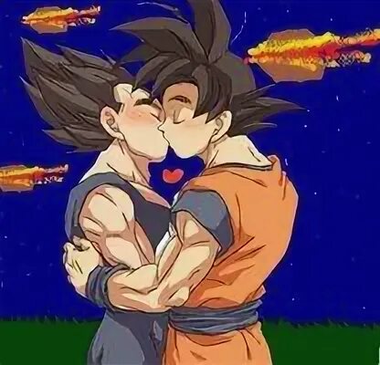 Goku+and+Vegeta+Kissing goku X vegeta down deep in love by x