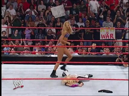 Trish Stratus vs Stacy Keibler Bra and Panties Match Women's Title - v...