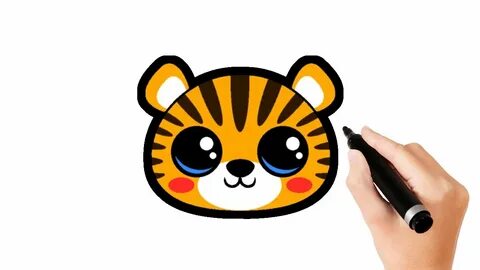 How to Draw a Cute Baby Tiger Face 🐯 - YouTube