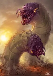 Purple Worm - Monstrosity -- DnD Monsters #PurpleWorm #Dunge